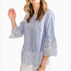 Southern Tide Marina Eyelet Ivy Top ***NWT***